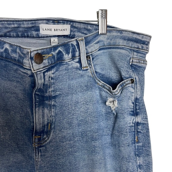 Lane Bryant High Rise Destructed Blue Jeans Size 18 - Picture 7 of 11